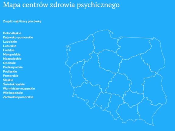 Mapa Centrów Zdrowia Psychicznego